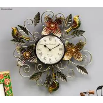 Multicolour Decorative Iron Wall Clock